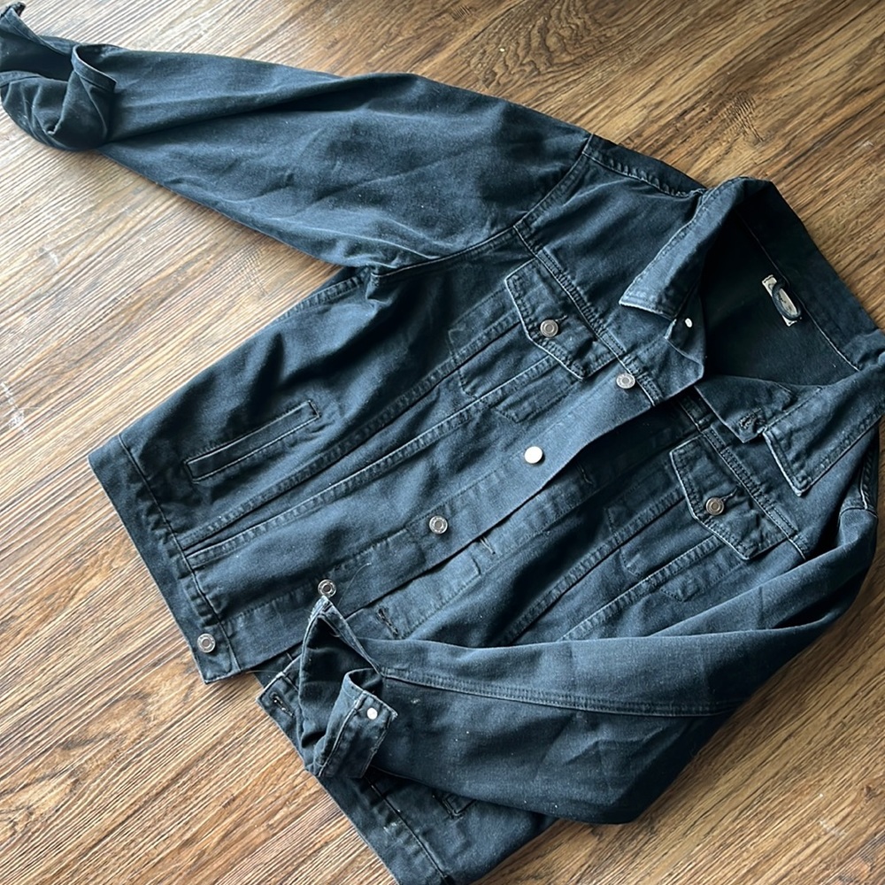 Black denim oversized jacket